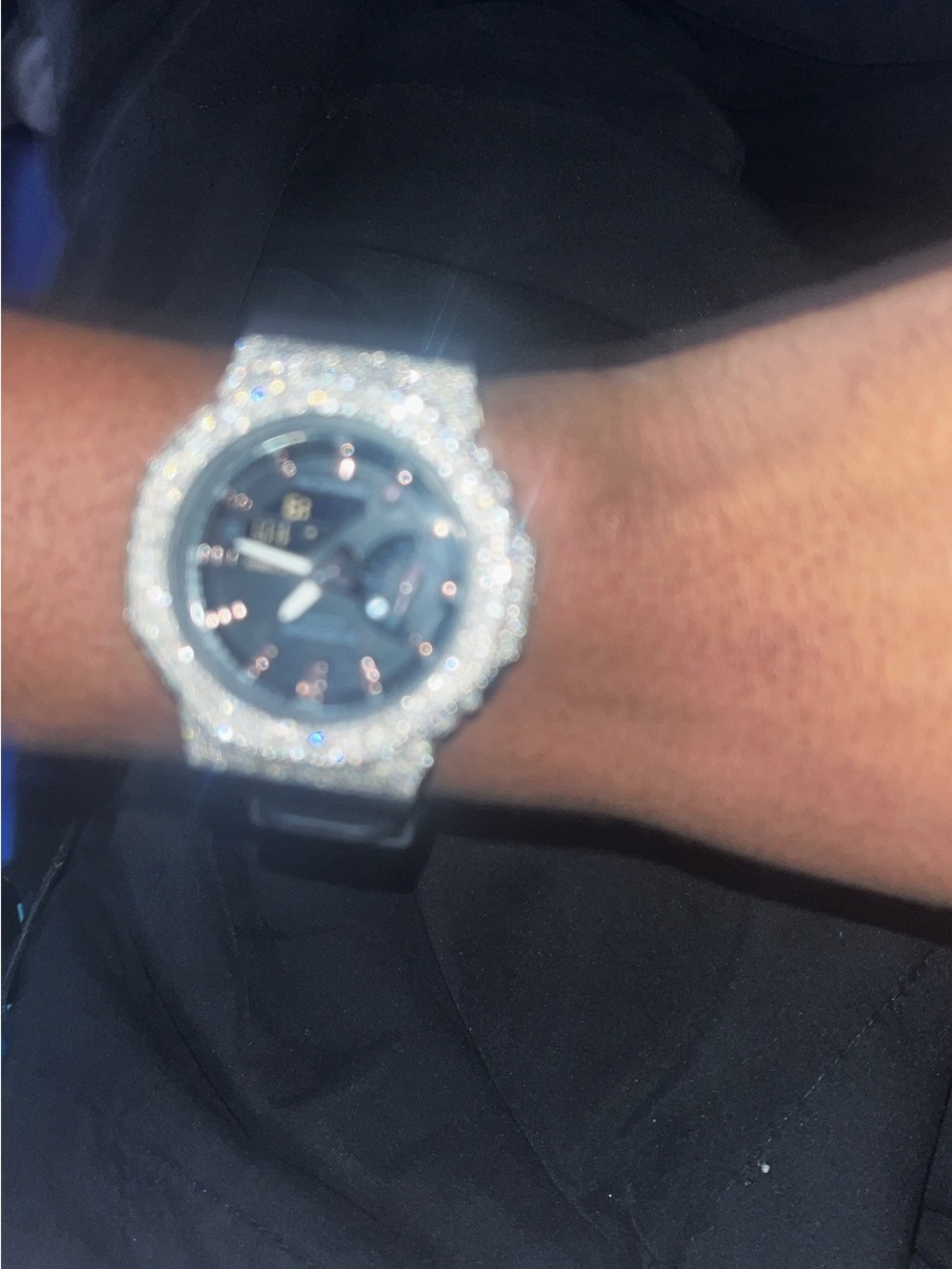G-Shock Black Dial Watch with Silver Sparkle Bezel - Picture 3 of 3